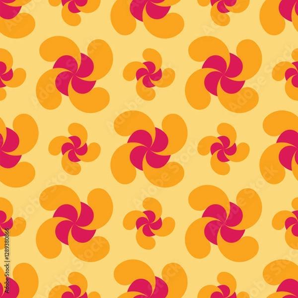 Fototapeta Yellow seamless floral pattern