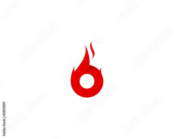 Obraz Fire Letter B Initial Logo Design Template