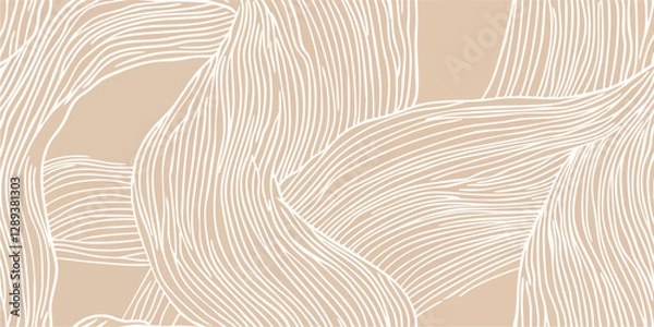 Obraz Abstract seamless wave brown beige pattern vector background, for textiles, packaging, wallpapers, invitations, and branding