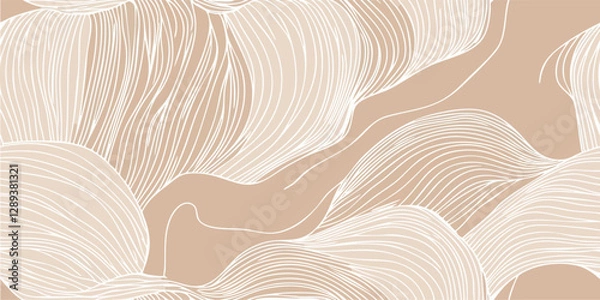 Obraz Abstract seamless wave brown beige pattern vector background, for textiles, packaging, wallpapers, invitations, and branding