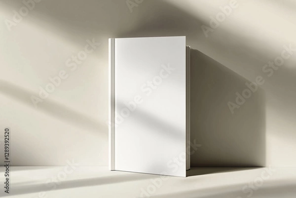 Fototapeta A sleek, white box placed against soft lighting, ideal for showcasing premium products, with subtle shadows enhancing the elegant, minimalist aesthetic