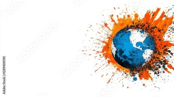 Obraz soccer ball on fire