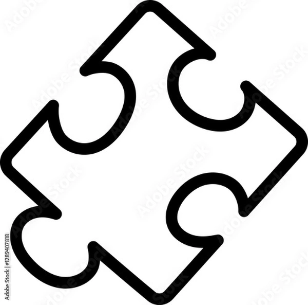 Obraz Simple jigsaw puzzle piece vector illustration