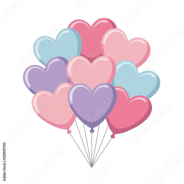 Fototapeta Heart shaped balloons