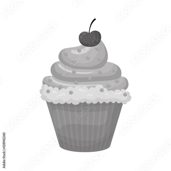 Fototapeta Delicious cupcake dessert icon vector illustration graphic design