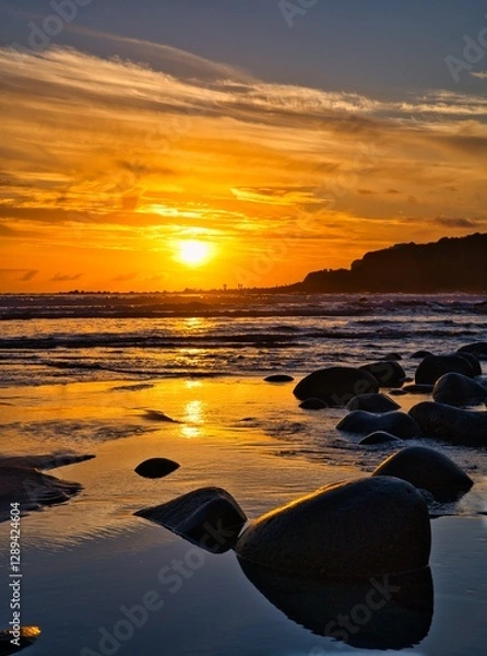 Obraz Opunake Beach Sunset