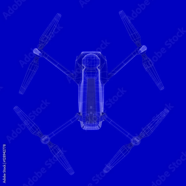 Fototapeta drone blueprint. 3d rendering