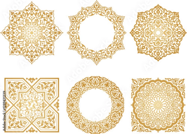Fototapeta Oriental vector patterns set. Arabic ornament for background