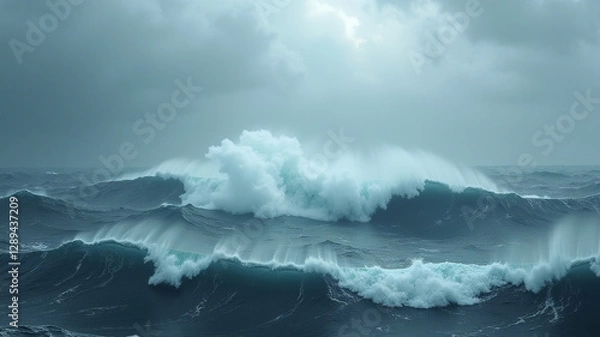Fototapeta Hurricanes spiral across the Atlantic Ocean.