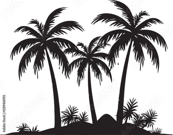 Fototapeta A Day in Paradise Experiencing Life Under the Shade of Beach Palm Trees