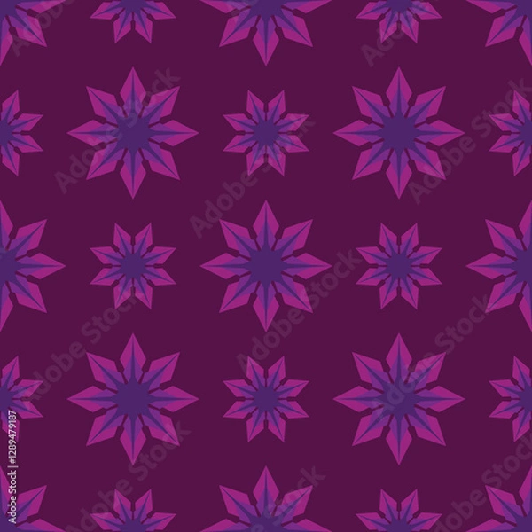 Obraz seamless pattern with dark purple flowers