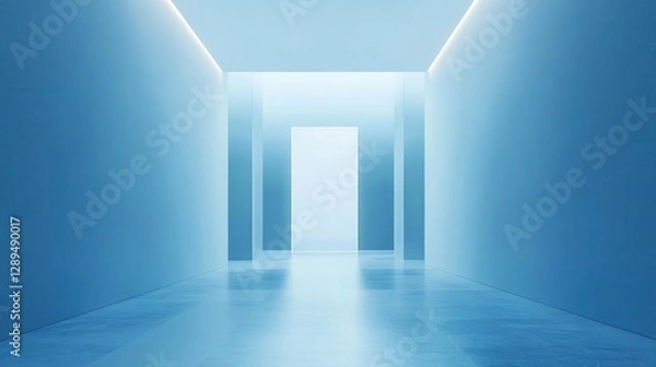 Fototapeta Gradient Light Blue Background with Soft Transition