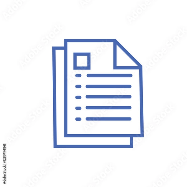 Obraz Copy documents icon in line style. Duplicate files symbol illustration, Paper document page icon vector element. Agreement file symbol