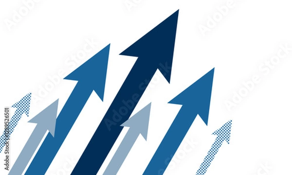 Obraz Blue upward arrow background illustration