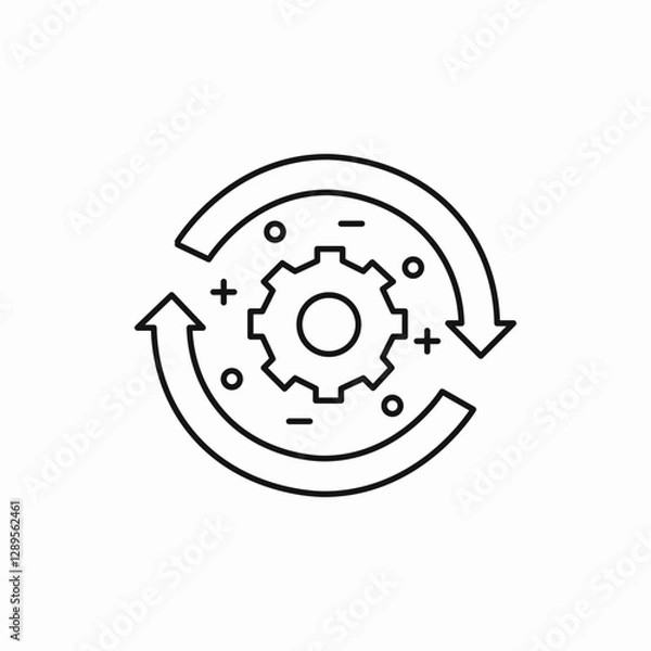 Obraz Gear rotation process icon vector sign