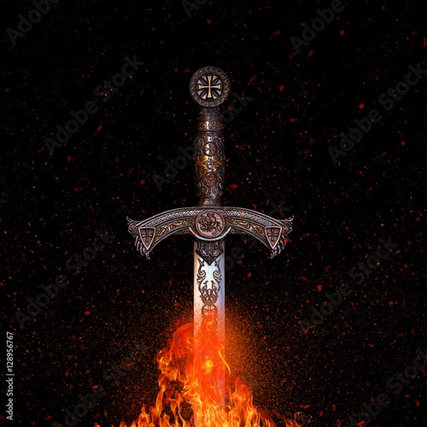 Obraz Sword on fire