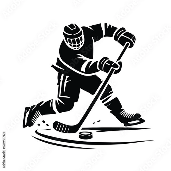 Fototapeta Hockey Player Slap Shot