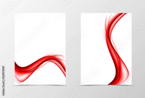 Fototapeta Front and back wave flyer template design