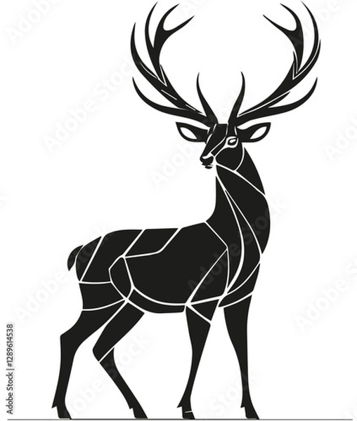 Obraz Abstrakter Rothirsch mit Geweih