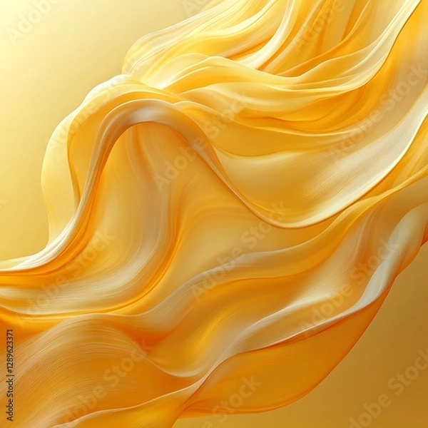Obraz Yellow flowing abstract fabric floating gracefully in motion