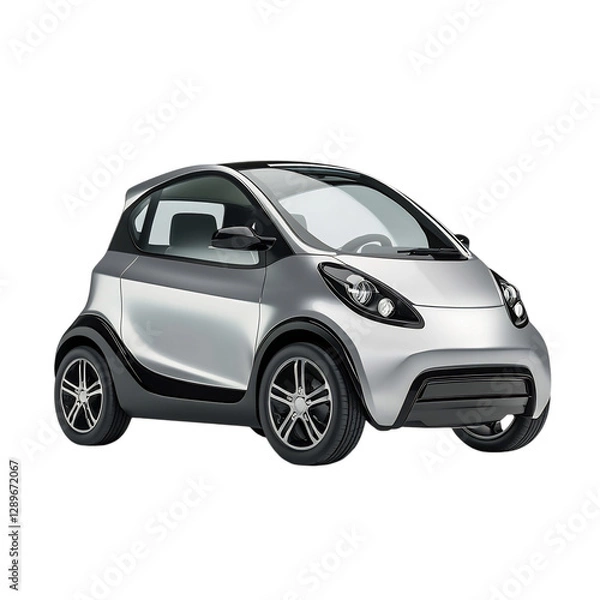 Fototapeta A Modern Compact Electric Car Isolated on Transparent Background