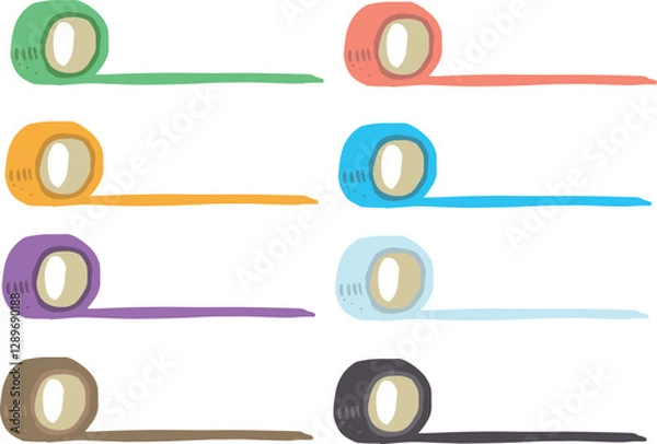 Obraz いろいろな色のテープのイラストセット