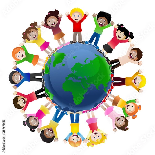 Obraz global cheer up kids around the world