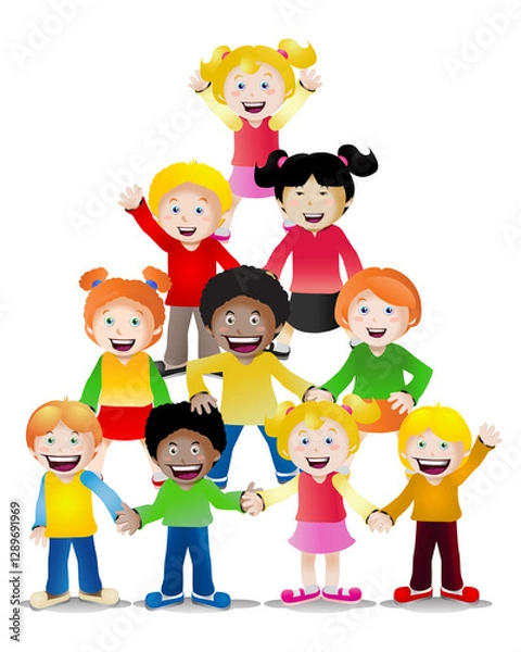 Obraz multicultural children teamwork kids