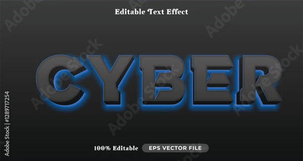 Fototapeta cyber editable text effect, text style