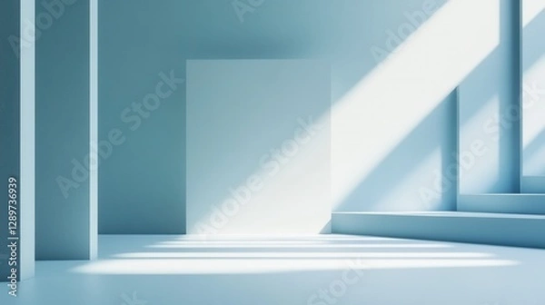 Fototapeta Minimalist Interior Space with Soft Light and Abstract Shapes Creating a Calm Atmosphere for Creativity and Inspiration