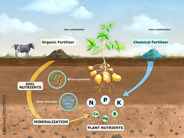 Fototapeta Soil fertilization methods