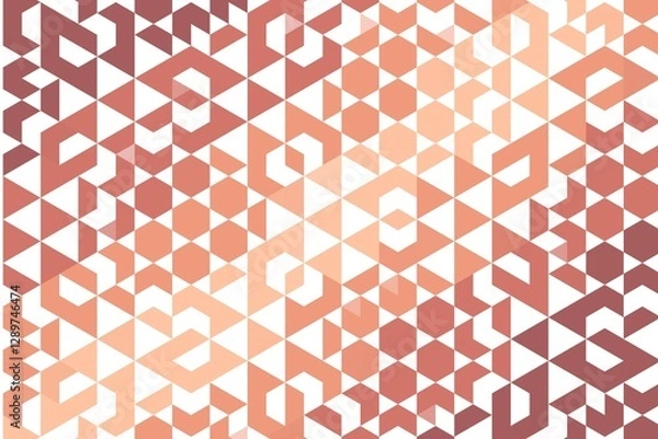 Fototapeta Soft brown and pink triangular maze pattern creating a geometric triangle illusion. Abstract design concept