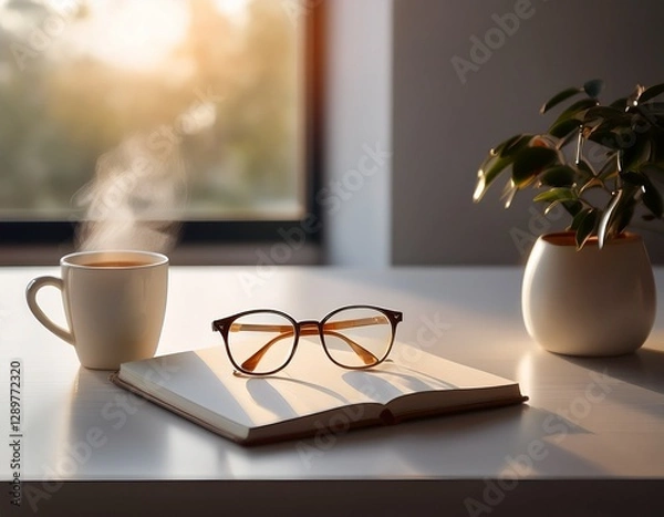 Fototapeta ミニマリストなホームオフィスのひととき