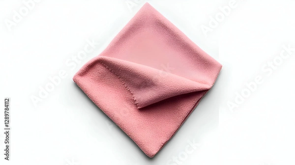 Obraz Pink Folded Towel on White Background