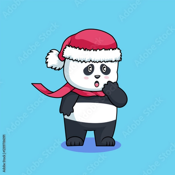Obraz santa claus panda cartoon