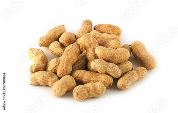 Fototapeta Dried peanuts in closeup