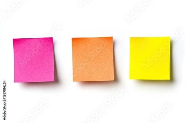 Fototapeta Ultra Quality Image of Set of Office Post it Isolated on White Background