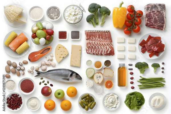Fototapeta Comprehensive Visual Layout of Detailed Daily Nutrition Facts