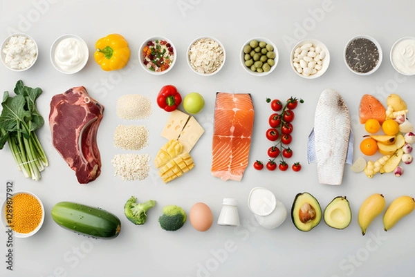 Fototapeta Comprehensive Visual Layout of Detailed Daily Nutrition Facts