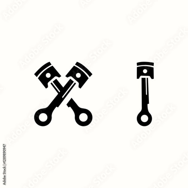 Fototapeta logo design vector abstract template illustration modern symbol simple logo icon automotive piston