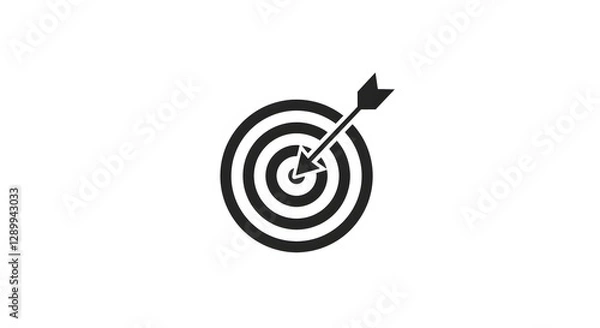 Fototapeta Arrow Hitting the Target Bullseye Demonstrating Success and Goal Achievement