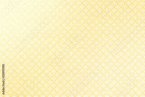 Fototapeta 黄色のグラデーションの和柄（七宝柄）