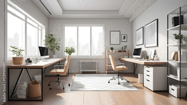 Obraz オフィス、ワークスペースの室内イラスト