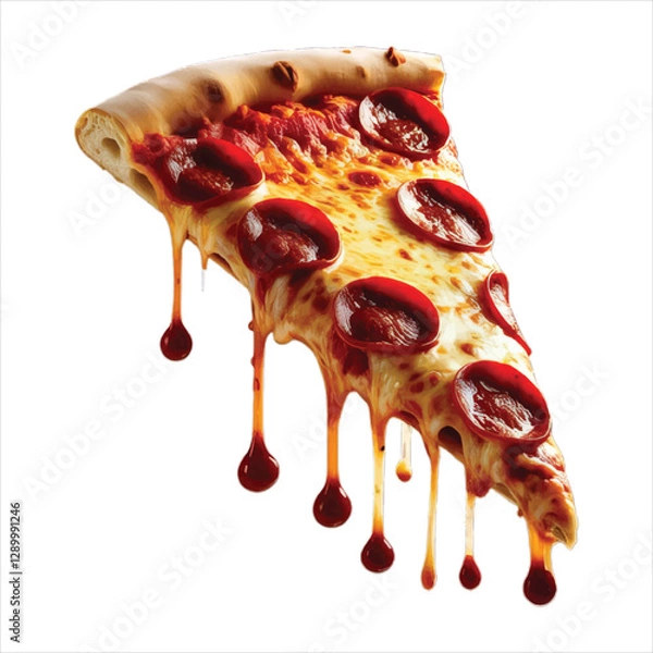 Fototapeta A pizza with a slice of pizza on it