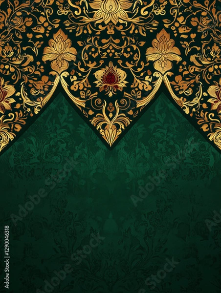 Fototapeta luxurious gold songket pattern of background
