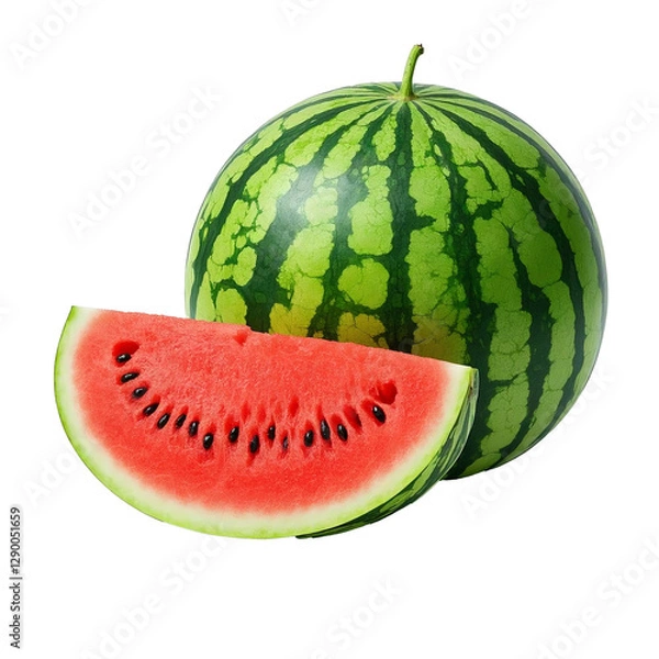 Obraz slice of watermelon white background png