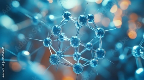 Fototapeta Molecular Structure Illustration, Abstract Science And Medical Concept. 3D Rendering.