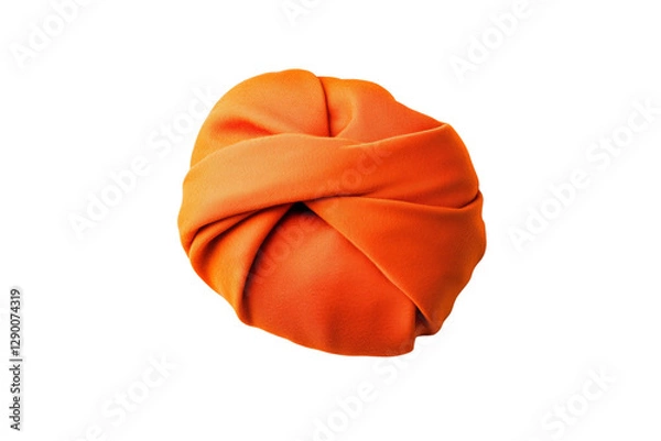 Obraz Small orange scarf is folded into a knot, isolated
