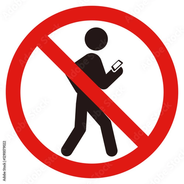 Obraz 歩きスマホ禁止の標識