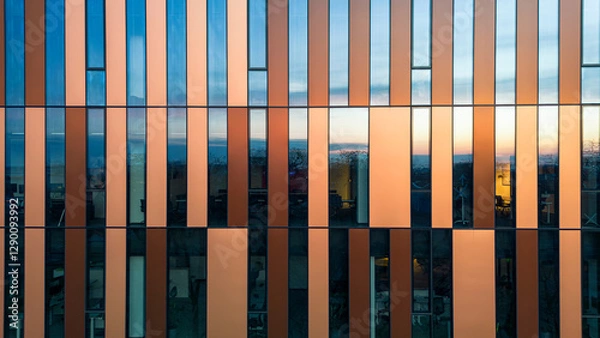 Obraz wall of a modern contemporary office building, Wroclaw.